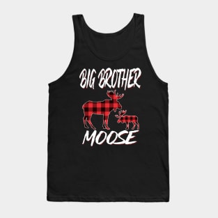 Red Plaid Big Brother Moose Matching Family Pajama Christmas Gift Tank Top